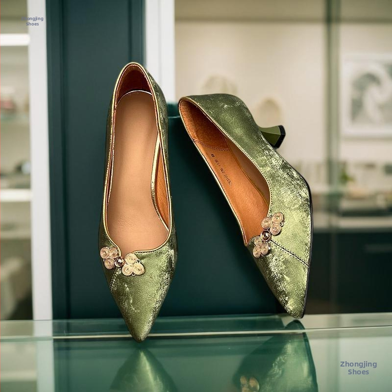 Ženske plosne cipele s gornjim dijelom od elastičnog materijala, niski mačji potpetica, bez vrha prstiju, gumeni potplat, PU ulošak