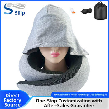 Kapucnijski U-oblikovani jastuk za vrat za putovanja s memorijskom pjenom, tkanina milk silk