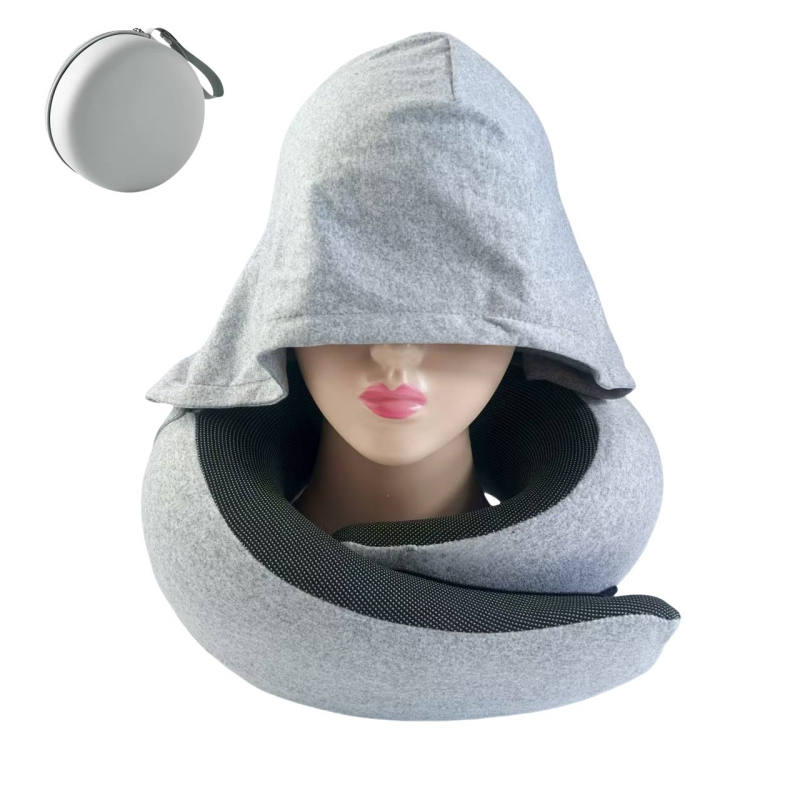 Kapucnijski U-oblikovani jastuk za vrat za putovanja s memorijskom pjenom, tkanina milk silk