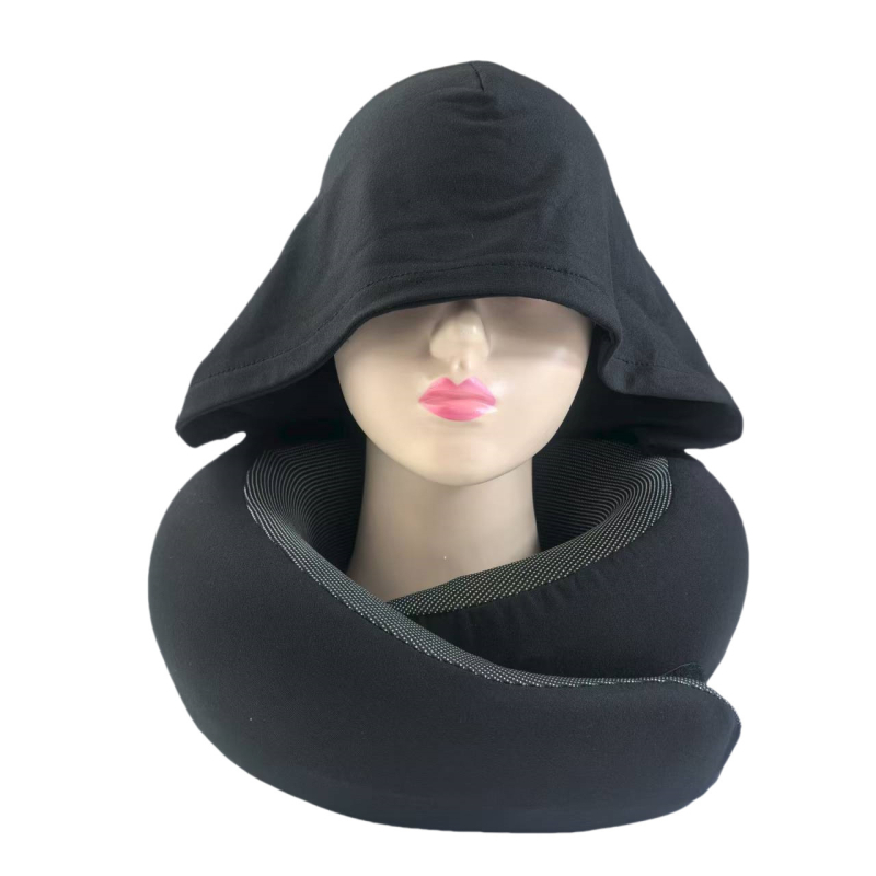 Kapucnijski U-oblikovani jastuk za vrat za putovanja s memorijskom pjenom, tkanina milk silk