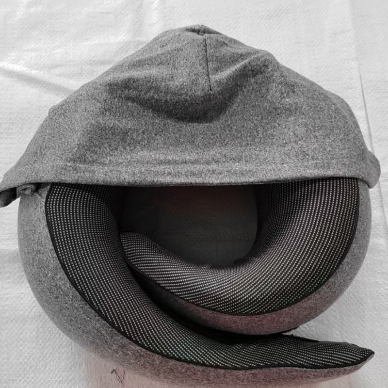 Kapucnijski U-oblikovani jastuk za vrat za putovanja s memorijskom pjenom, tkanina milk silk