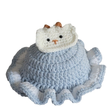 Šapka za kućne ljubimce (mačke i psi), ručno heklana kapa, cosplay rekvizita, vunena, uzorak u boji, za četiri sezone