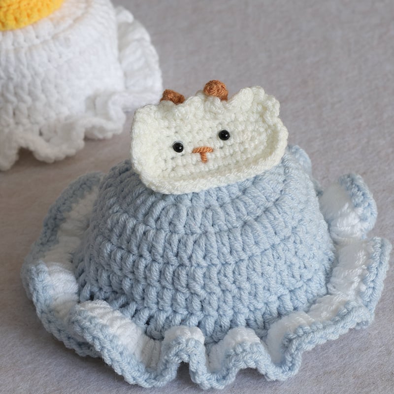 Šapka za kućne ljubimce (mačke i psi), ručno heklana kapa, cosplay rekvizita, vunena, uzorak u boji, za četiri sezone