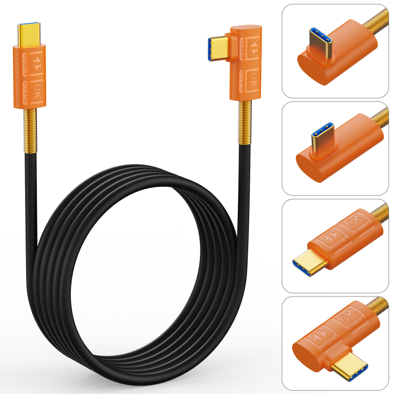 Szilikon USB4 Type-C digitális kábel, magja csupasz rézdrót, réz vezető, modell YR-GZU4-A01, digitális eszközökhöz
