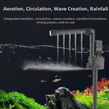 Trojfunkčná ponorná pumpa do akváriá s horným filtrom, vstavané čerpadlo na okysličenie a cirkuláciu, tichý chod