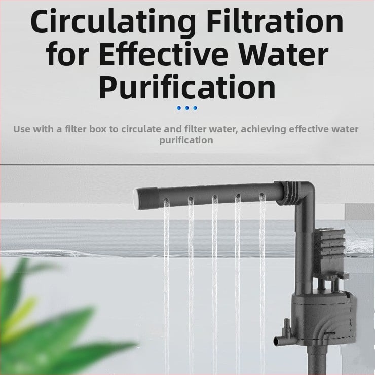 Trojfunkčná ponorná pumpa do akváriá s horným filtrom, vstavané čerpadlo na okysličenie a cirkuláciu, tichý chod