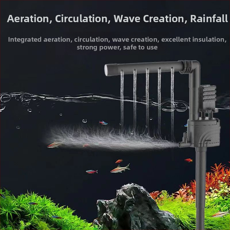 Trojfunkčná ponorná pumpa do akváriá s horným filtrom, vstavané čerpadlo na okysličenie a cirkuláciu, tichý chod