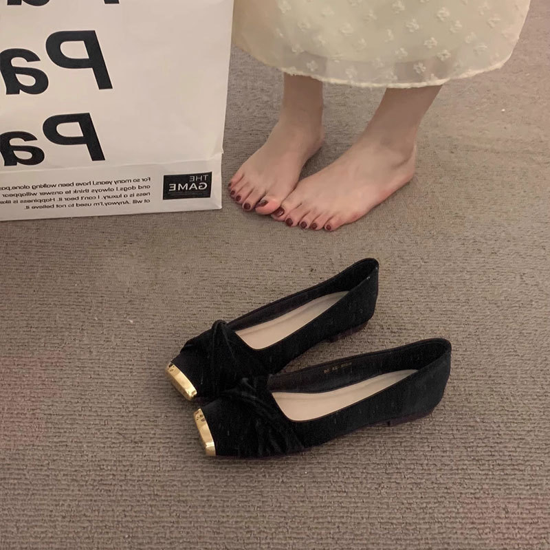 Ženske slip-on plošne cipele za svakodnevnu upotrebu, kvadratni vrh, niski pet 1-3 cm, gumena potplata, ulošak od Super Fiber