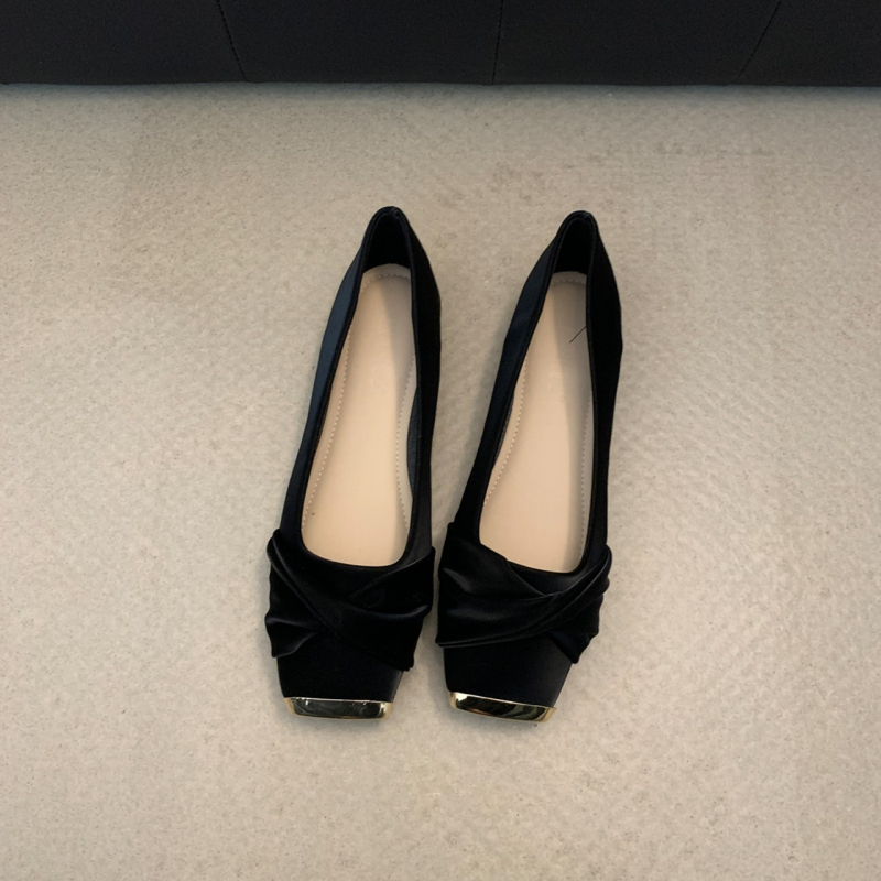Ženske slip-on plošne cipele za svakodnevnu upotrebu, kvadratni vrh, niski pet 1-3 cm, gumena potplata, ulošak od Super Fiber