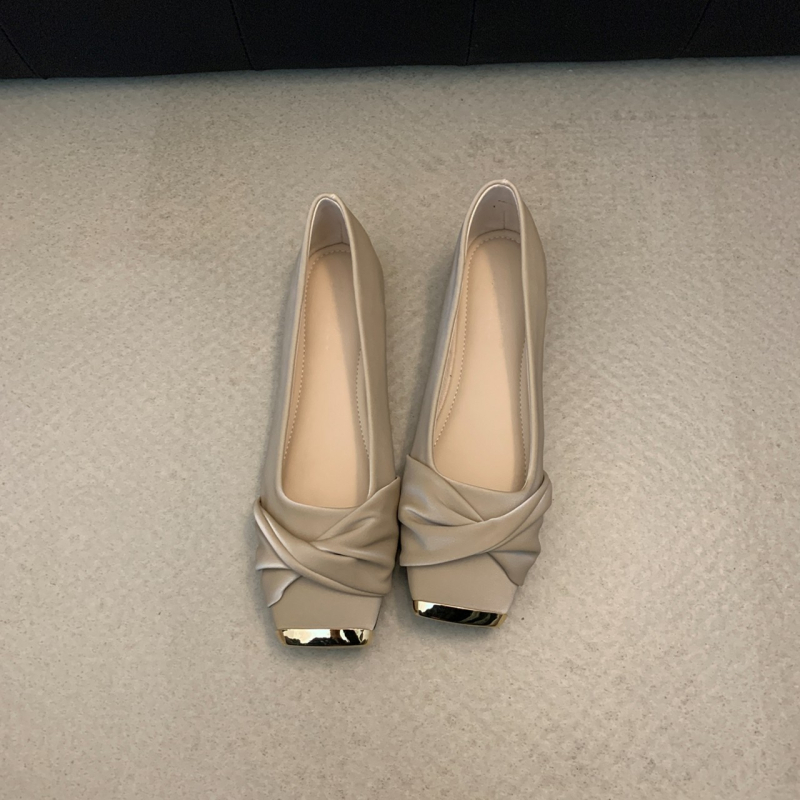 Ženske slip-on plošne cipele za svakodnevnu upotrebu, kvadratni vrh, niski pet 1-3 cm, gumena potplata, ulošak od Super Fiber