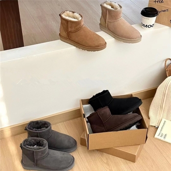 Unisex čizme za snijeg | unutarnja ovčja vuna za toplinu, upijanje znoja, otporne na habanje, EVA potplat