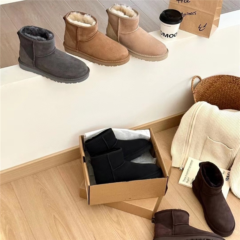 Unisex čizme za snijeg | unutarnja ovčja vuna za toplinu, upijanje znoja, otporne na habanje, EVA potplat