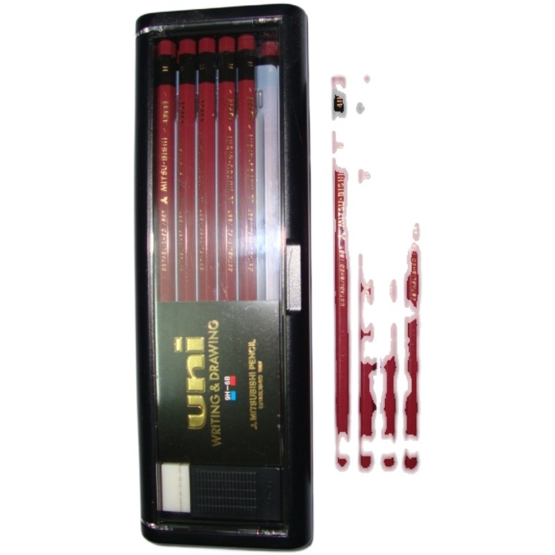 Uni Pencil Mitsubishi 1887 молив за тест на твърдост 6B-9H за скици и рисуване