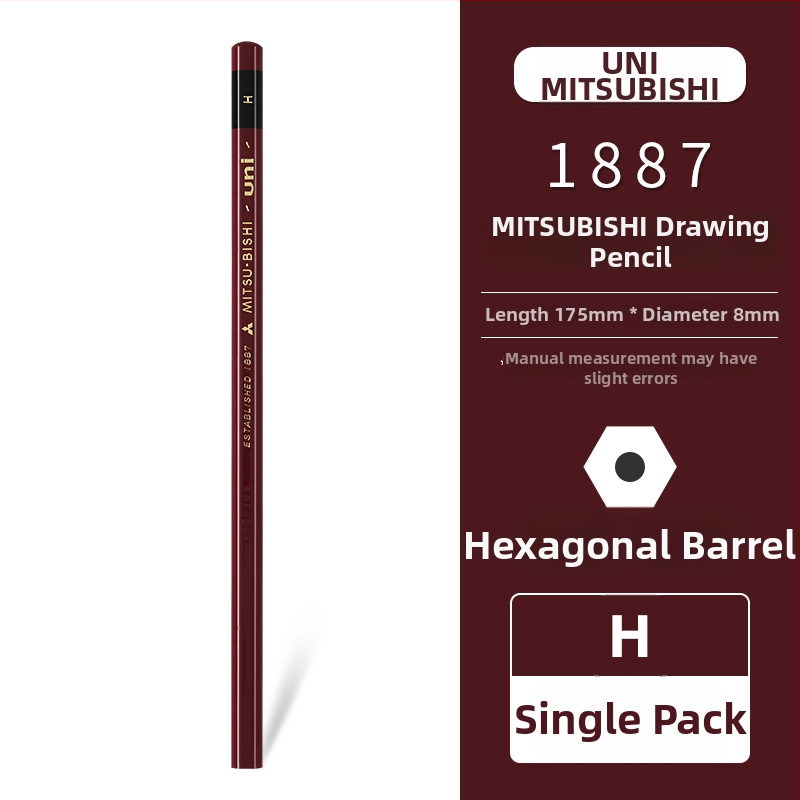 Uni Pencil Mitsubishi 1887 ceruzka na test tvrdosti 6B-9H na skice a kreslenie