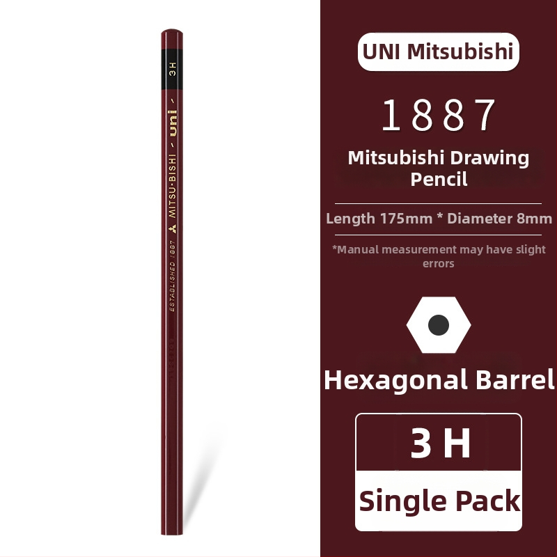 Uni Pencil Mitsubishi 1887 ceruzka na test tvrdosti 6B-9H na skice a kreslenie