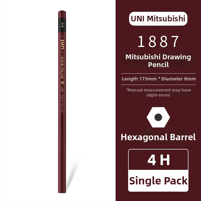 Uni Pencil Mitsubishi 1887 ceruzka na test tvrdosti 6B-9H na skice a kreslenie