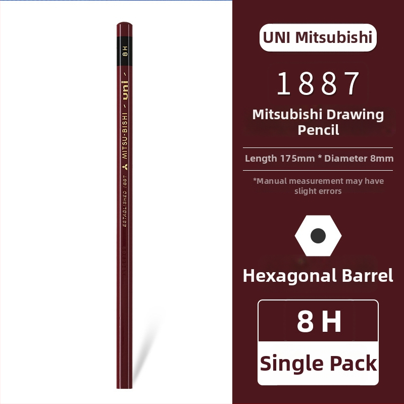 Uni Pencil Mitsubishi 1887 ceruzka na test tvrdosti 6B-9H na skice a kreslenie