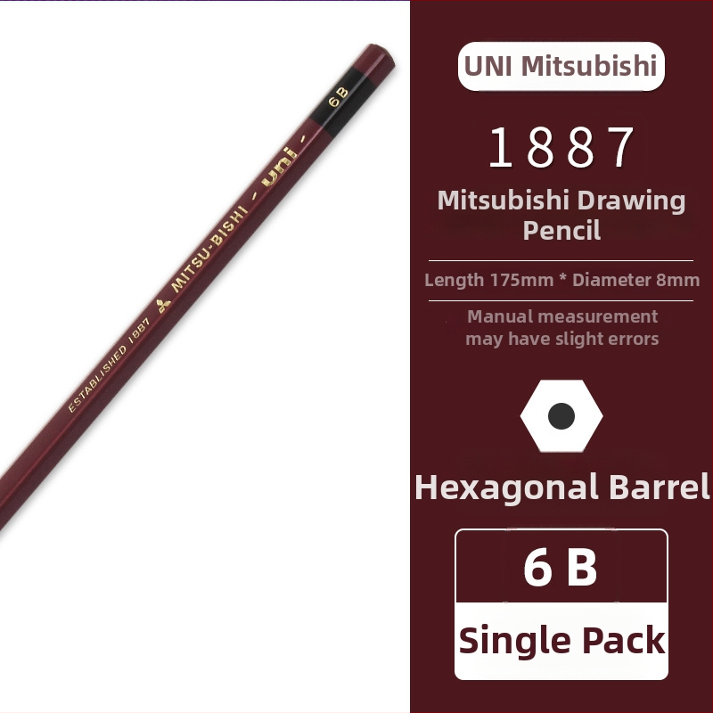 Uni Pencil Mitsubishi 1887 ceruzka na test tvrdosti 6B-9H na skice a kreslenie