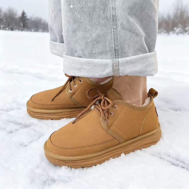 Мъжки домашни обувки за зима: антихлъзгаща подметка, топли и износоустойчиви; еластична горна част и PVC подметка, минималистичен стил с плосък ток, едноцветни