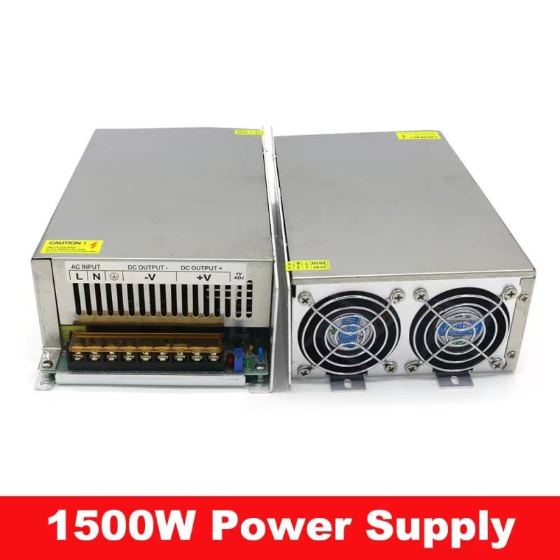 Industrijsko prekidno napajanje 1500W, DC izlazi 24/36/48V, IP23, 90% učinkovitost, masa 1,8 kg, LED monitoriranje
