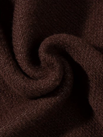 V-nyakú kötött mellény ujjatlan, Brooklyn Jacquard felirattal és fehér szegéllyel, 100% poliészter