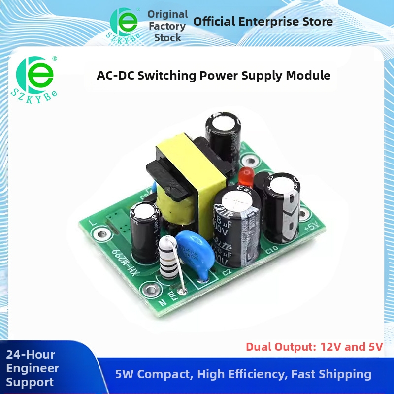 AC-DC prepínací napájací modul M299, vstup 110-220V, dvojitý výstup 12V a 5V, izolované napájanie.