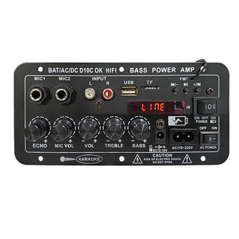 Bluetooth караоке модул усилвател D10C с дисплей, 12–15V DC, 35W