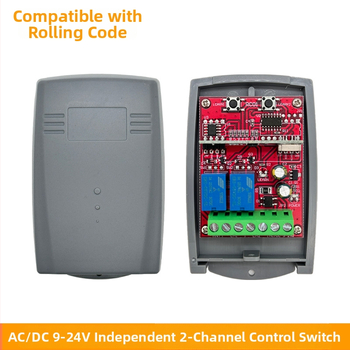 Due 2-kanalni Bežični Prijemnik Daljinskog Upravljanja za Garažna Vrata, 9–24V AC/DC, Rotirajući Kod