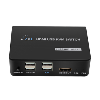 KM-H201B KVM USB prekidač HDMI/DP, 2 hostova, dvostruki monitor, 3840x2160@60Hz