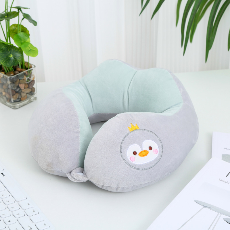 U-oblik jastuka za vrat s dvostrukim izbočenjima, PP pamuk punjenje, Crystal Velvet tkanina, moderni minimalistički dizajn