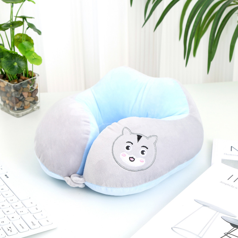 U-oblik jastuka za vrat s dvostrukim izbočenjima, PP pamuk punjenje, Crystal Velvet tkanina, moderni minimalistički dizajn