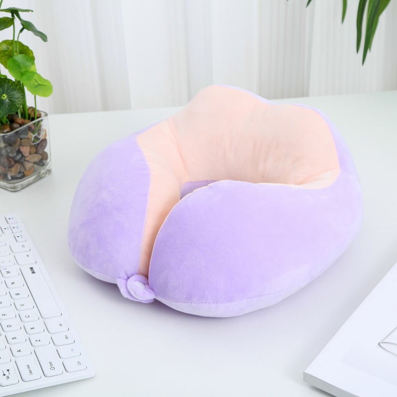 U-oblik jastuka za vrat s dvostrukim izbočenjima, PP pamuk punjenje, Crystal Velvet tkanina, moderni minimalistički dizajn