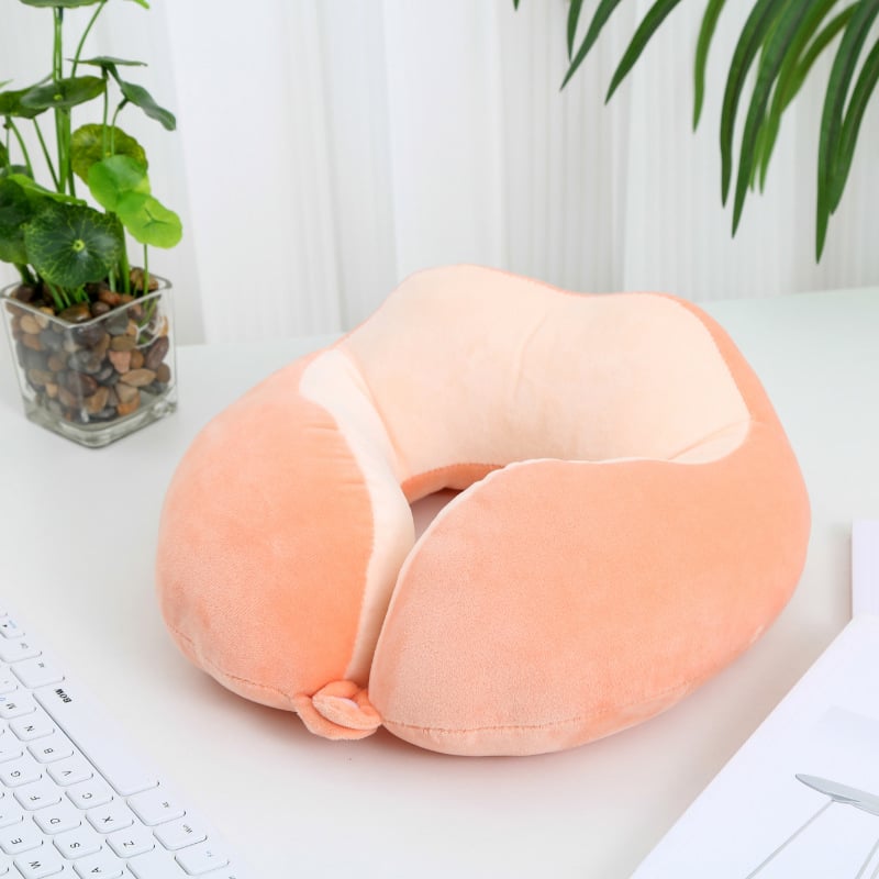 U-oblik jastuka za vrat s dvostrukim izbočenjima, PP pamuk punjenje, Crystal Velvet tkanina, moderni minimalistički dizajn