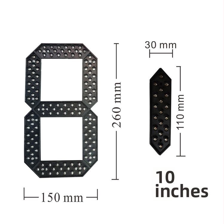 LED 7-сегментно цифрово модул за външни табели за цени на бензиностанции, статичен дисплей, вградена инсталация, напрежение AC110–220V/DC12V, нормална яркост