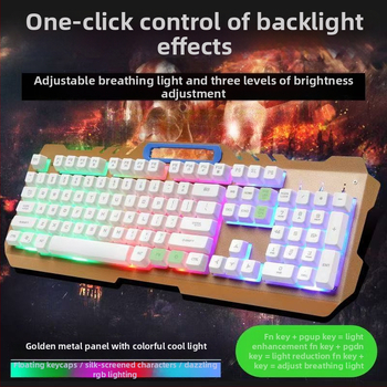 Káblový set klávesnice a myši s USB rozhraním, optický 1200 DPI, podsvietenie, vhodné pre desktop aj notebook