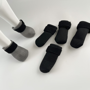 Macska mancsvédő zoknik — egyszínű poliészter, kötött anyag, domborított mintázat, minden évszakban viselhető, mindennapi stílusú háziállat cipő
