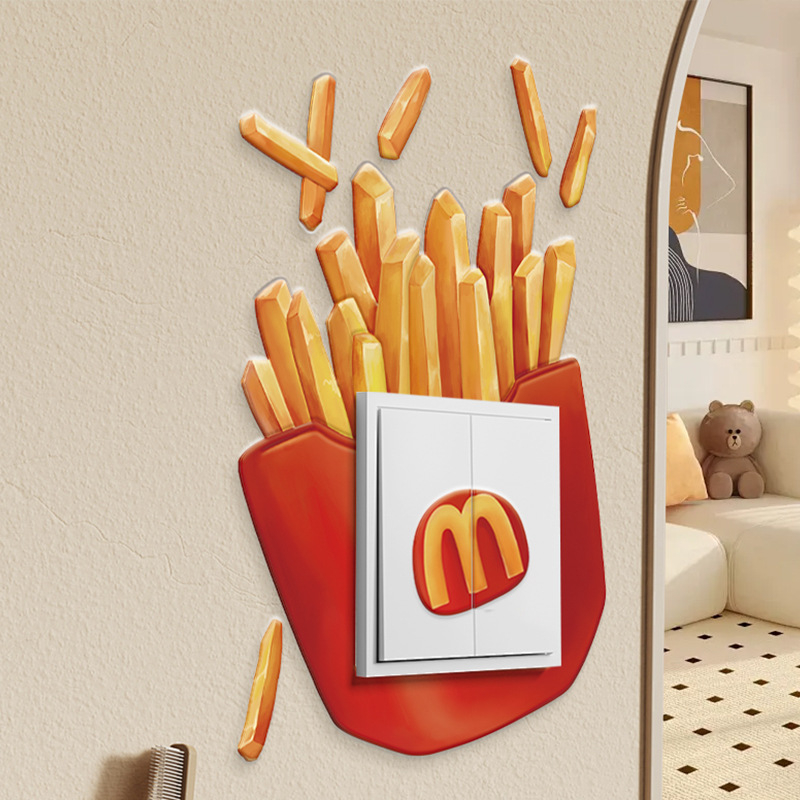 Θήκη δέρματος για διακόπτη Gourmet σειρά — Μοντέρνο μινιμαλιστικό στυλ, Προσαρμόσιμο, Sticker διακόπτη Potato-Chip, για σαλόνι/υπνοδωμάτιο/εστιατόριο