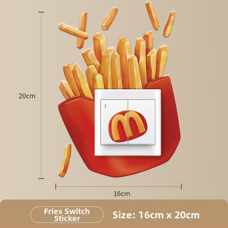 Θήκη δέρματος για διακόπτη Gourmet σειρά — Μοντέρνο μινιμαλιστικό στυλ, Προσαρμόσιμο, Sticker διακόπτη Potato-Chip, για σαλόνι/υπνοδωμάτιο/εστιατόριο