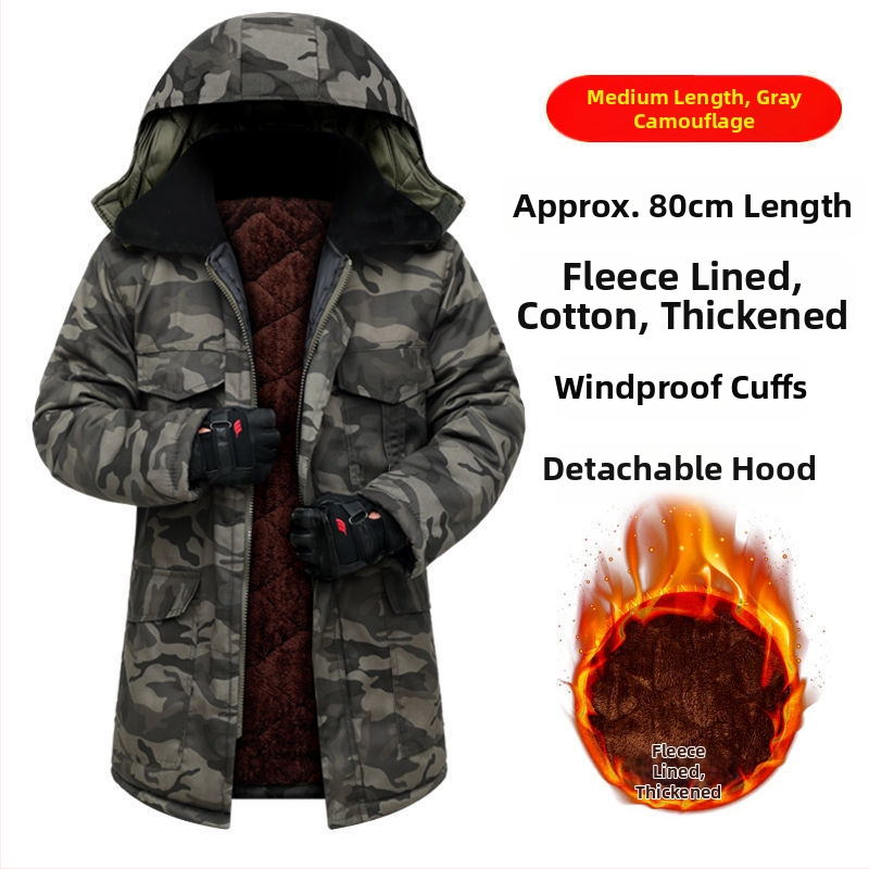 Pánsky maskáčový vojenský kabát, tepelná izolácia, tkanina z chemických vlákien, maskáčový vzor, zimné a jarné obdobie.