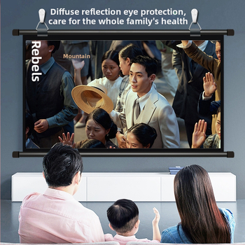 Fali vetítővászon - hordozható, telepítés nélkül, fémből készült