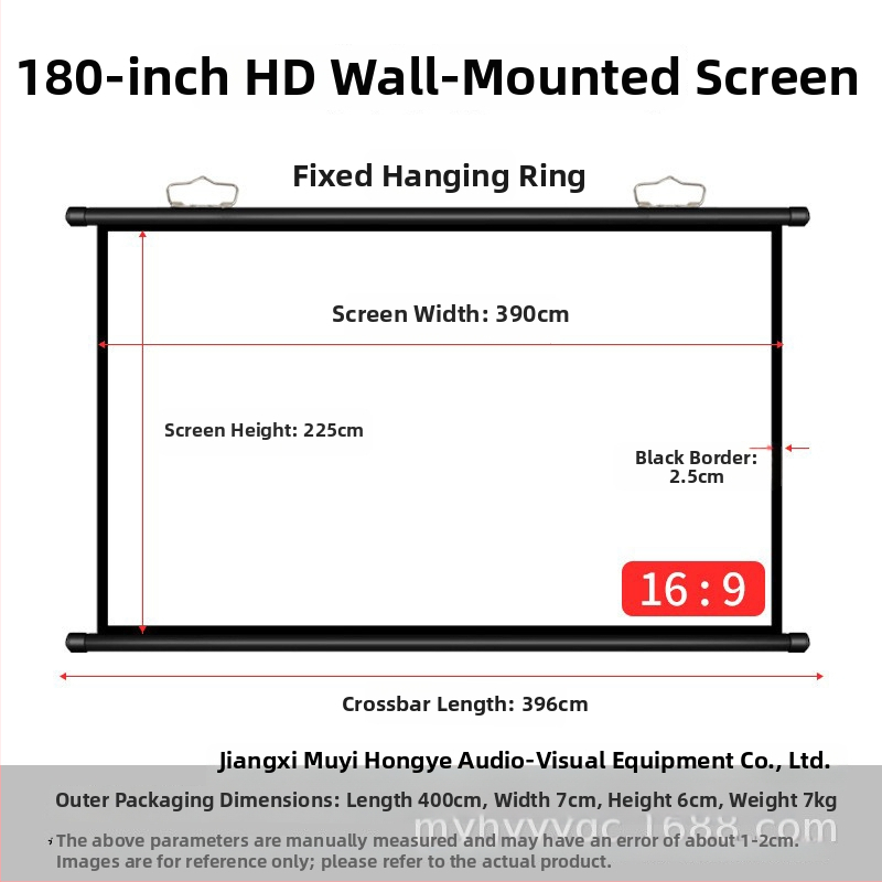 Fali vetítővászon - hordozható, telepítés nélkül, fémből készült