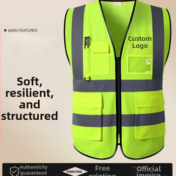 Reflexná bezpečnostná vesta, model 006, značka Mi manqi, pletená tkanina, autorizovaná súkromná značka