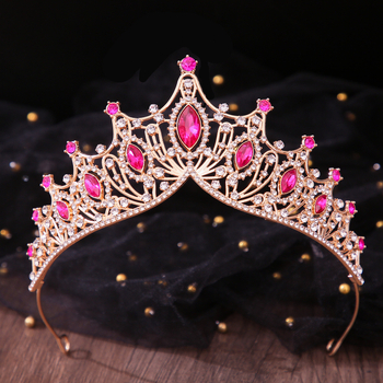 Dječja kruna za glavu, koreanskog stila, kruna od legure s kristalima