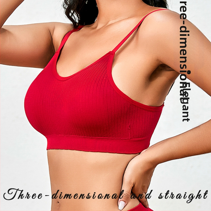 Bežični grudnjak s punim košaricama i tanko oblikovanim košaricama, stražnje kopče u četiri reda, čvrsti dvostruki naramenici