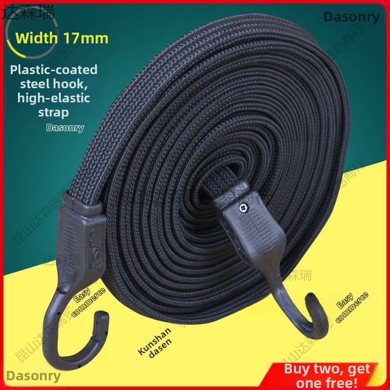 Elastický pás na batožinu s plastovo pokrytými oceľovými háčikmi