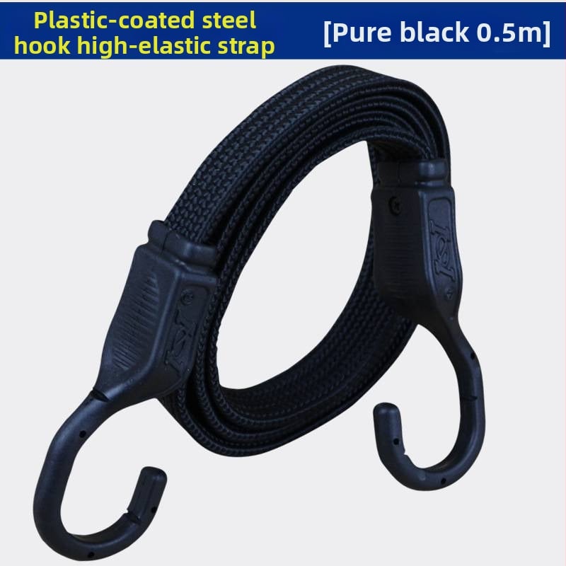 Elastický pás na batožinu s plastovo pokrytými oceľovými háčikmi