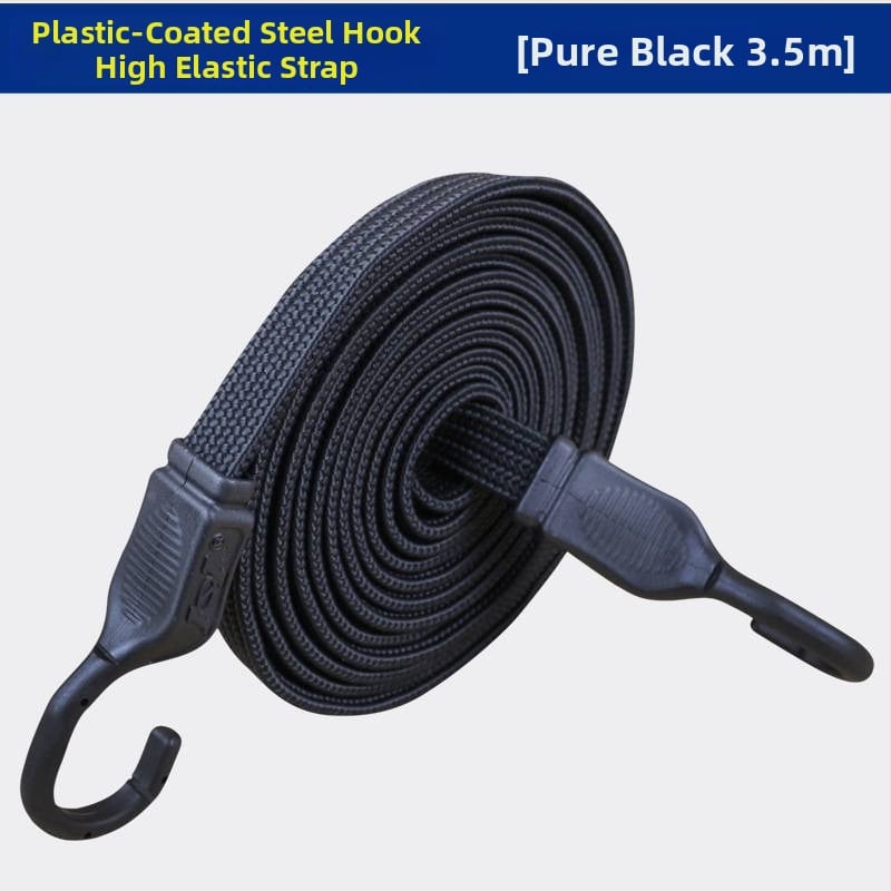 Elastický pás na batožinu s plastovo pokrytými oceľovými háčikmi