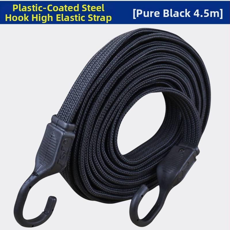 Elastický pás na batožinu s plastovo pokrytými oceľovými háčikmi