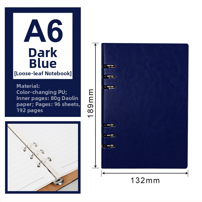 Luksuzni poslovni bilježnik s prilagodljivim logotipom, 100 stranica, jezgro s 6/9 rupa, stranice Forest papira