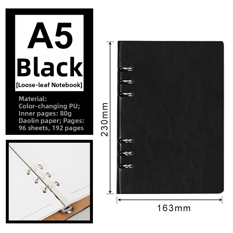 Luksuzni poslovni bilježnik s prilagodljivim logotipom, 100 stranica, jezgro s 6/9 rupa, stranice Forest papira